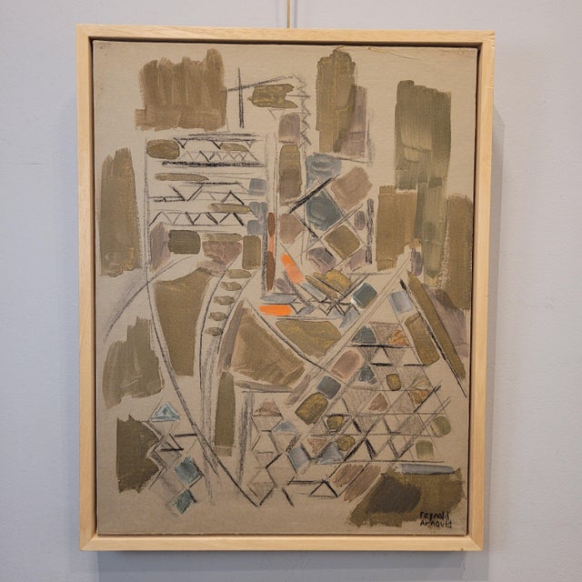 Cardboard adhered to canvas “New York Subway”, Reynold Arnould, Futurism, early 20th century – France Technique on...