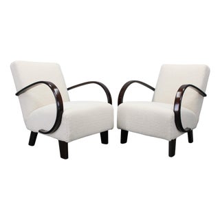 Art Deco Beech Armchairs from Jindřich Halabala, 1940s, Set of 2 For Sale