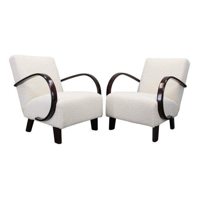 Art Deco Beech Armchairs from Jindřich Halabala, 1940s, Set of 2 For Sale