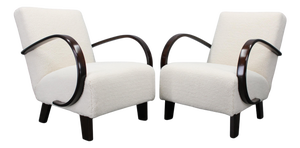 Art Deco Beech Armchairs from Jindřich Halabala, 1940s, Set of 2