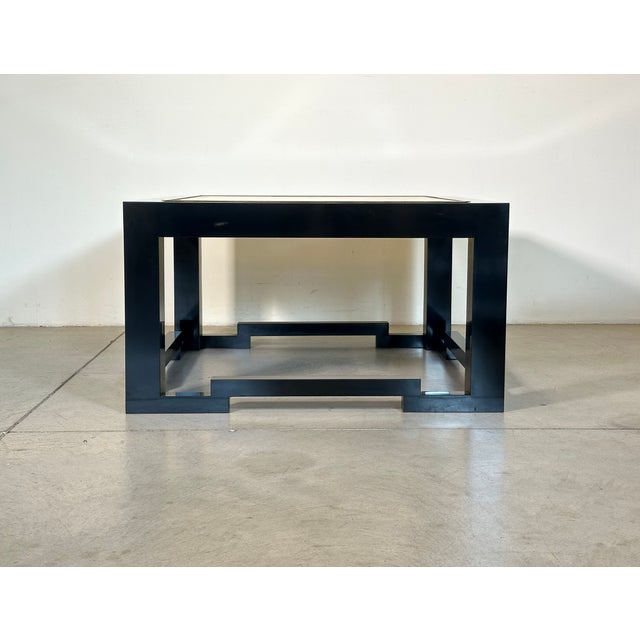 Wood and Travertine Coffee Tables in the style of Maison Jansen, 1970s, Set of 2 For Sale - Image 9 of 14