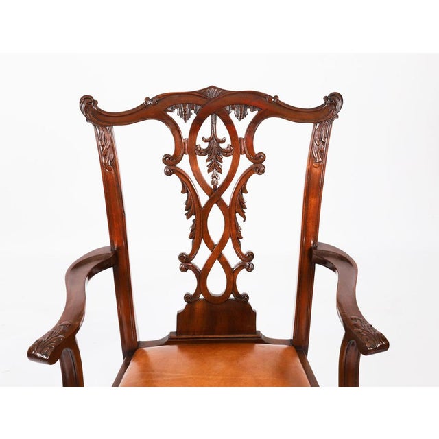 Antique Chippendale Mahogany Dining Chairs 1900s, Set of 12 For Sale - Image 5 of 18