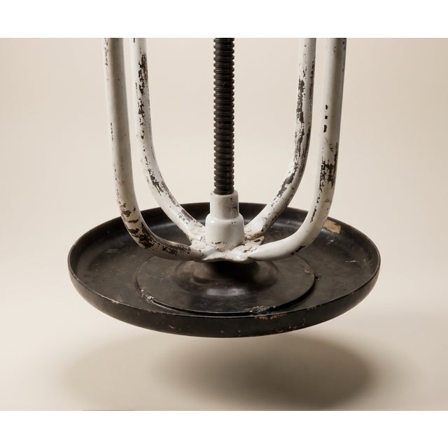 1920s 1920s Industrial Adjustable Steel Stool For Sale - Image 5 of 6