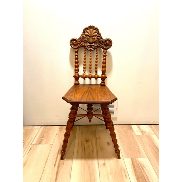 Late 19th Century Black Forest Hand Carved North Wind Chair For Sale - Image 12 of 12