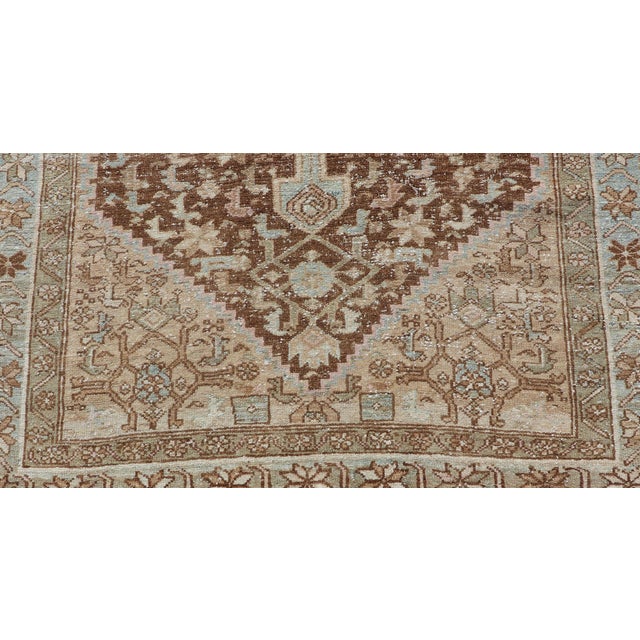 Earthy Tone Antique Persian Hamadan Rug 4'0"x5'9" For Sale - Image 4 of 10