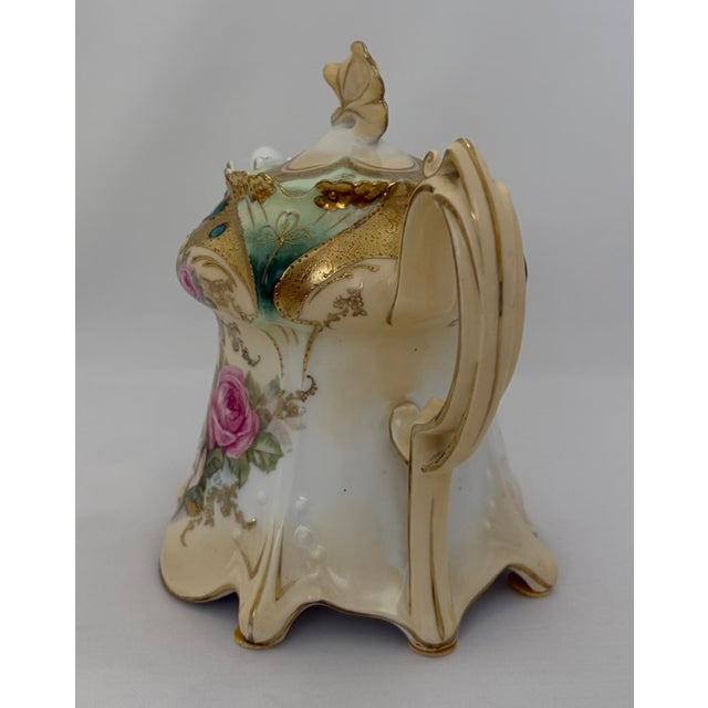 Cream 1900s R S Prussia Porcelain Tea Set – Roses, Turquoise Jewels & Heavy Gilt For Sale - Image 8 of 17