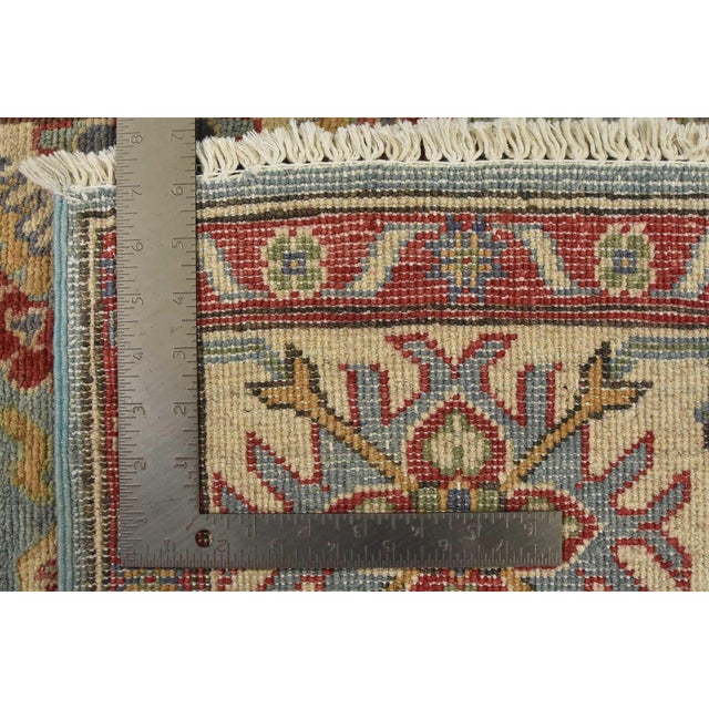 Kazak Rug 5’11” X 9’4” Blue Wool Tribal Hand-Knotted Oriental Carpet For Sale - Image 12 of 12