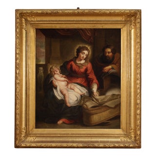 Flemish Artist, Holy Family, 1750, Oil on Canvas, Framed For Sale