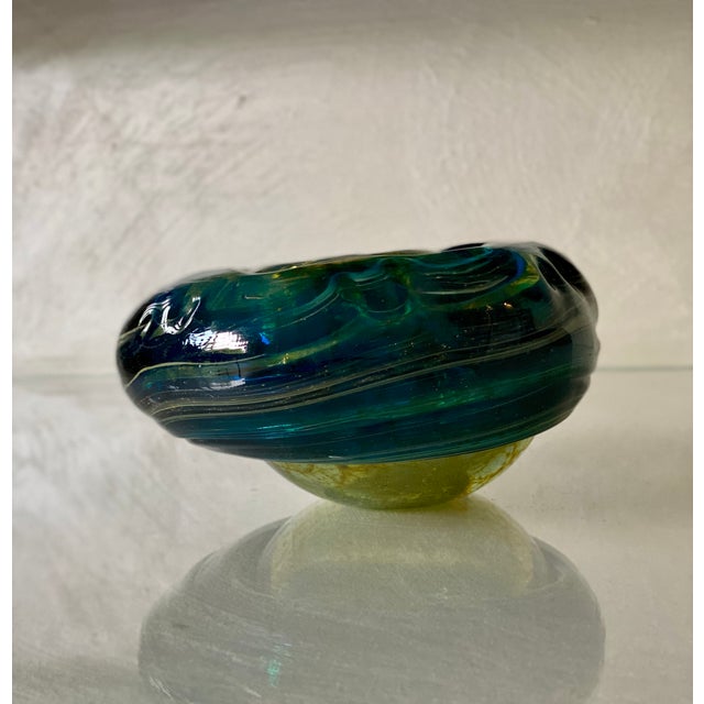 1950s Mdina Blue and Green Glass Ashtray, 1950s For Sale - Image 5 of 11