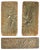 Brutalist Bronze Push Pull Door Handles and Letterbox with Dynamic Relief, 1970s, Set of 3 For Sale