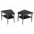 Pair of Black Lacquer Trapezoid Shape Two Tier End Side Tables Stands For Sale - Image 11 of 11