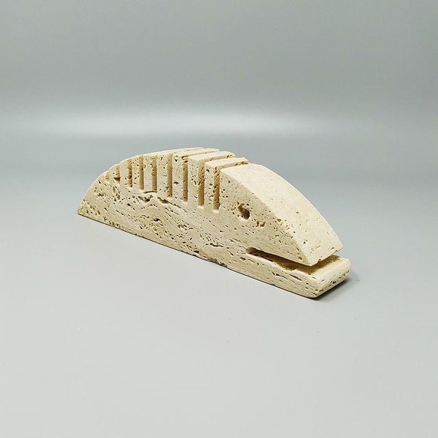 Mid-Century Modern Large Travertine Fish Sculpture by Enzo Mari for F.lli Mannelli, 1970s For Sale - Image 3 of 7
