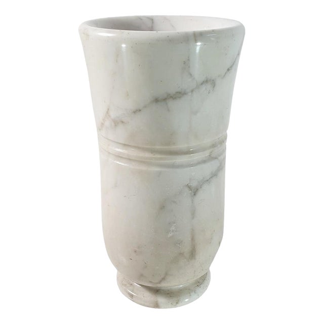 Mid-Century Modern Umbrella Stand in Carrara Marble, Italy, 1950s For Sale