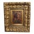 Saint George & Dragon Painted Wood Icon in 19th-Century Italian Giltwood Frame For Sale