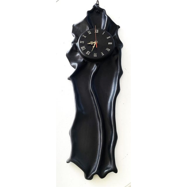Large Handmade Leather Wall Clock, 1980s For Sale - Image 3 of 13