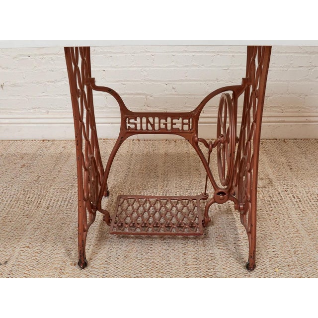 Metal Mid 20th Century Singer Base Table Desk For Sale - Image 7 of 12