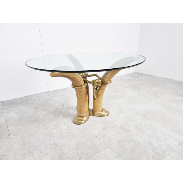 Vintage Faux Tusk Center Table or Side Table, 1970s For Sale - Image 6 of 12