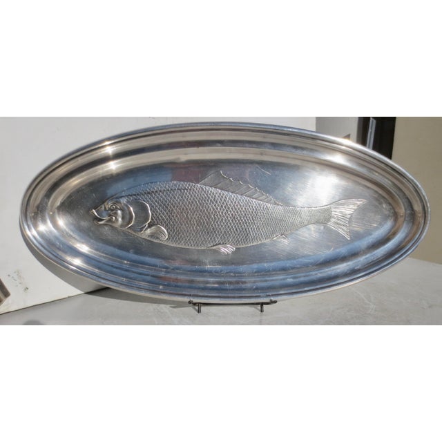 WMF Württembergische Metallwarenfabrik Fish Server Silver Plate Circa 1900 Marked W. .M. . F. N. For Sale - Image 4 of 10