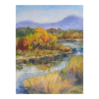 Late 20th Century Impressionist River Landscape Painting For Sale