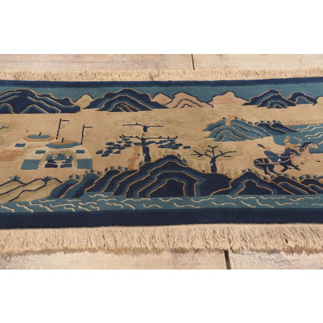 Antique Chinese Pictorial Baotou Rug, 02'01 X 04'02 For Sale - Image 9 of 10