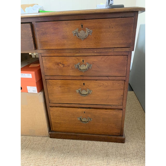Late 19th Century Mid-Century Mahogany English Partners Desk For Sale - Image 4 of 11