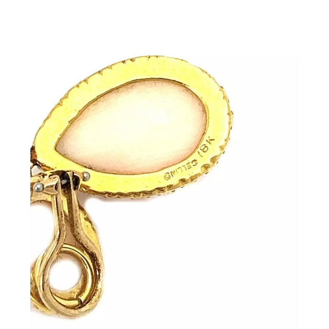 Cellini Coral 18k Yellow Gold Dangle Earrings - 2 Pieces For Sale In Miami - Image 6 of 7