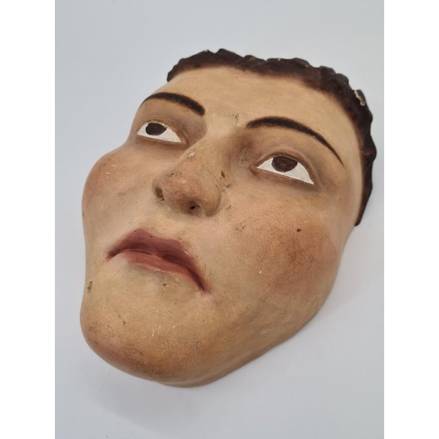 Wood Vintage Carved Wooden Mask, 1960s For Sale - Image 7 of 9