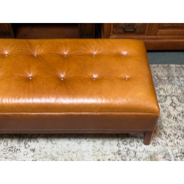 Room & Board Room & Board Leather Bench For Sale - Image 4 of 12