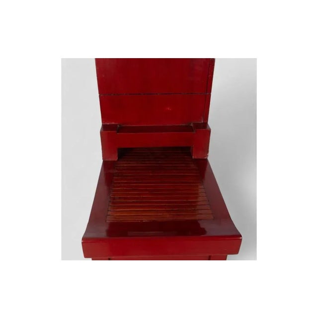 Vintage Red Lacquered Wood Sideboard For Sale - Image 9 of 11