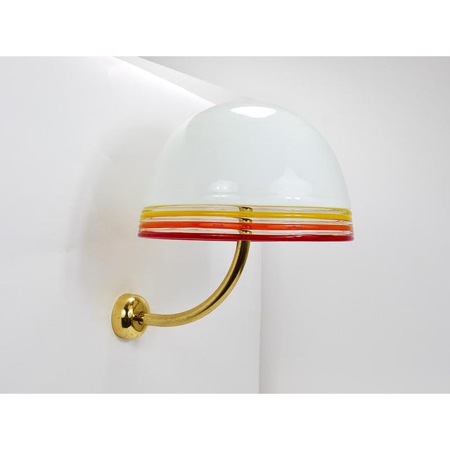 Febo Wall Lamps Sconces in Brass & Murano Glass by Roberto Pamio for Leucos, Italy, 1970s, Set of 2 For Sale - Image 15 of 18
