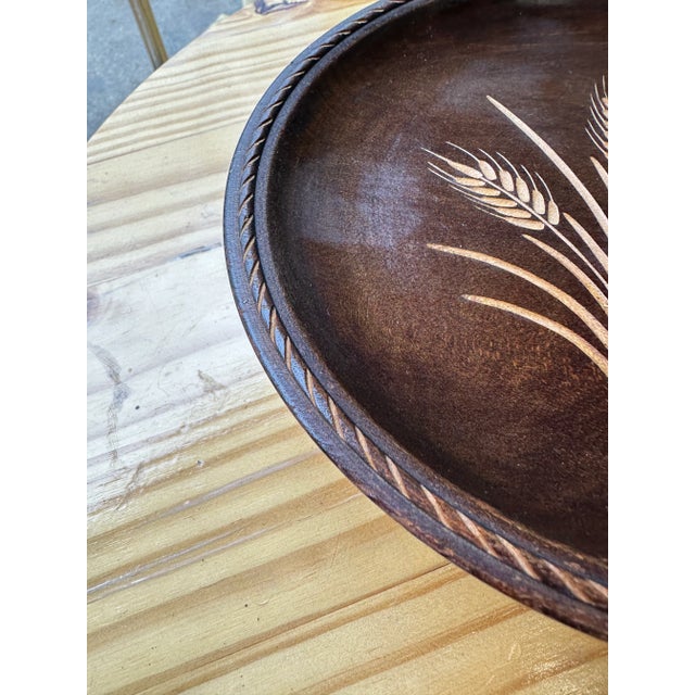 1970s 1970s Wooden Music Box Tray With Wheat Details For Sale - Image 5 of 9