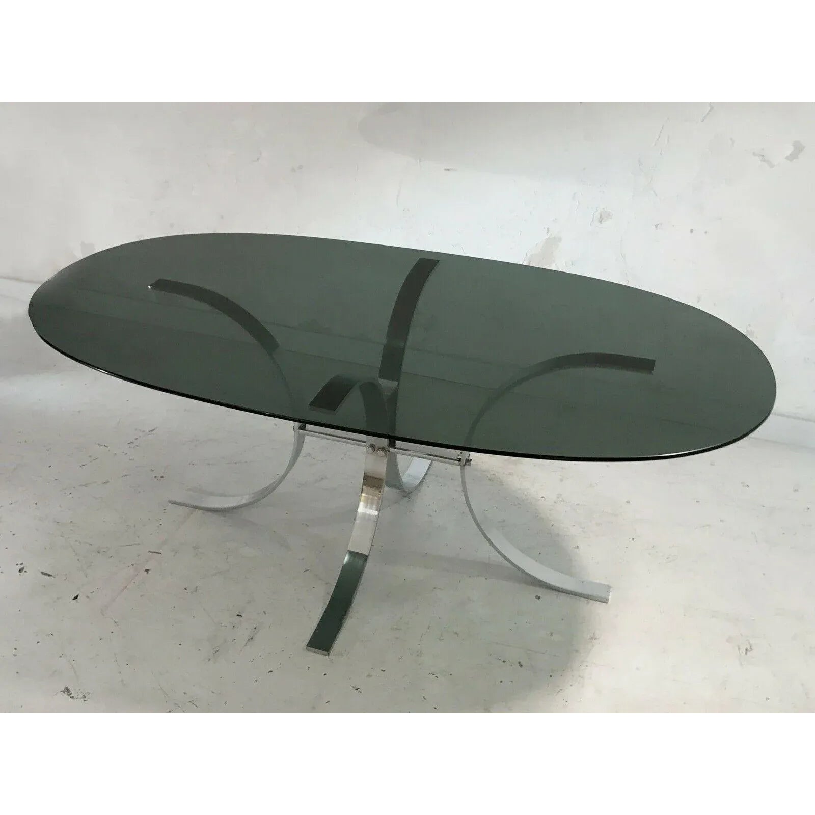 Vintage Metal, Glass, and Acrylic Glass Dining Table & Chairs Set, Set of 5 | Chairish
