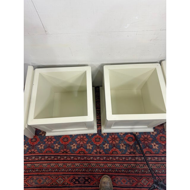 Transitional Pair of Pottery Barn Style Storage Cubes/End Tables For Sale - Image 3 of 9