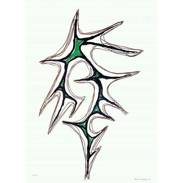 Trama Con Verde - Original Lithograph by Nino Franchina - 1973 1973 For Sale