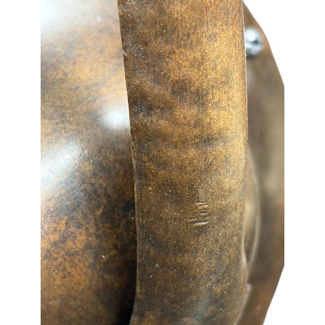 Bronze Hammered Exposed Bulb Arts and Crafts Wall Sconce in Patinated Bronze For Sale - Image 8 of 9