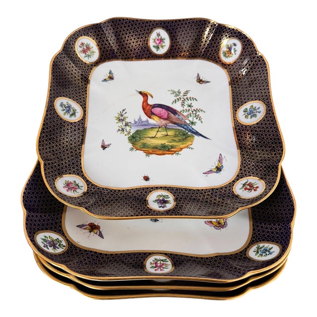 Early 20th Century Gilded Grandeur: Copeland Spode "Exotic Bird" Plates From Thomas Goode & Co., London - Set of 4 For Sale