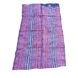 Batik Embroidered Linen Throw For Sale