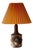 Danish Ceramic Table Lamp by Ib Oluf Hansen with Pleated Shade, 1960s For Sale