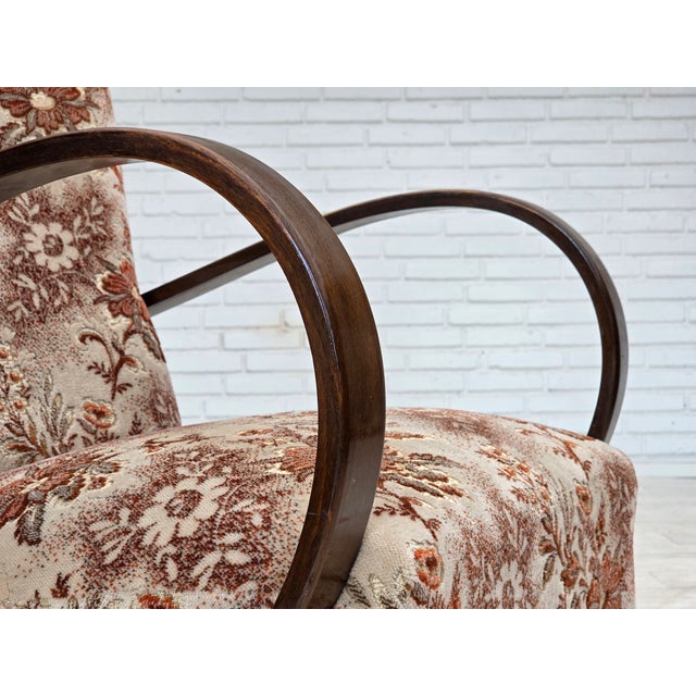 Art Deco Danish Armchair in Furniture Velour and Beech Wood, 1950s For Sale - Image 11 of 18