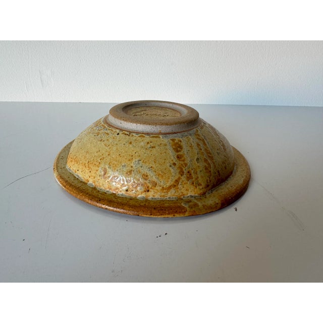 1980s Vintage Organic Studio Pottery Bowl, Signed For Sale - Image 5 of 9
