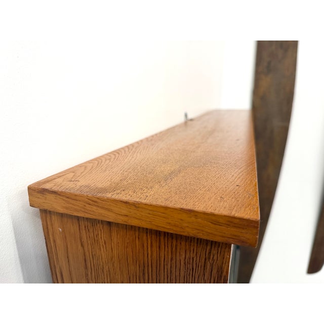 Wall-Mounted Oak and Glass Display Case from Siegel Paris, 1950 For Sale - Image 10 of 18