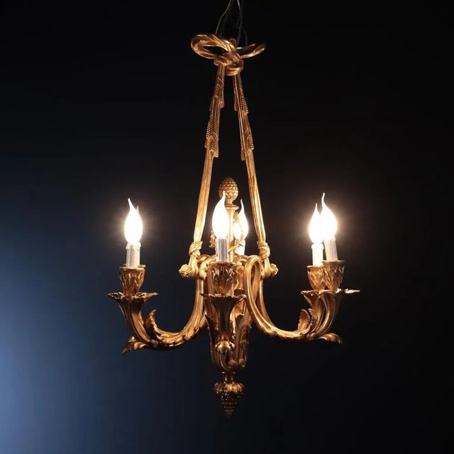Napoleon III Gilded Bronze Chandelier, Paris, France, 1800s For Sale - Image 9 of 12