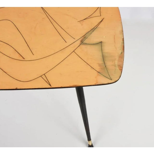 Mid-Century Italian Painted Wood, Brass and Black Metal Coffee Table, 1950s For Sale - Image 18 of 18