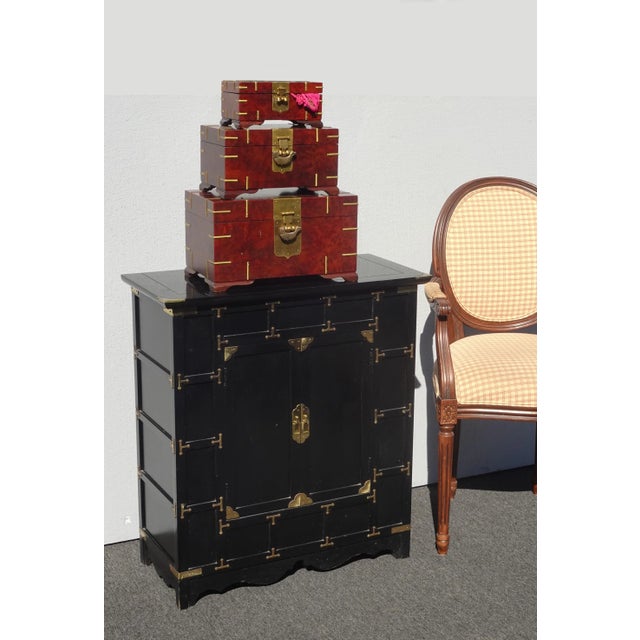 1970s Set of Three Vintage Oriental Asian Jewelry Storage Boxes French Country For Sale - Image 5 of 13
