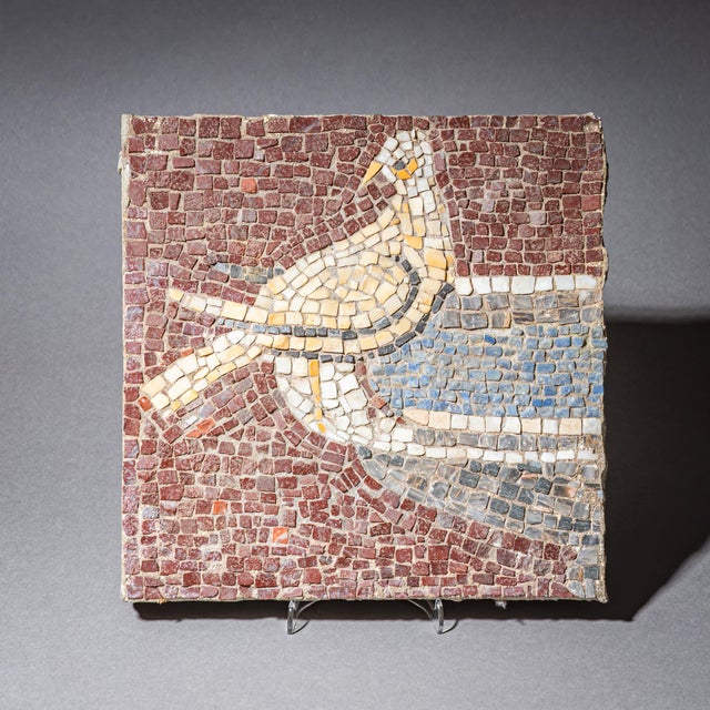 Modern Mosaic Fragment after the Doves of Pliny, Italy, 1920s For Sale - Image 3 of 7