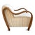 Cream Ribbon Wood & Chenille Stripe Art Deco Arm Chair For Sale - Image 8 of 12