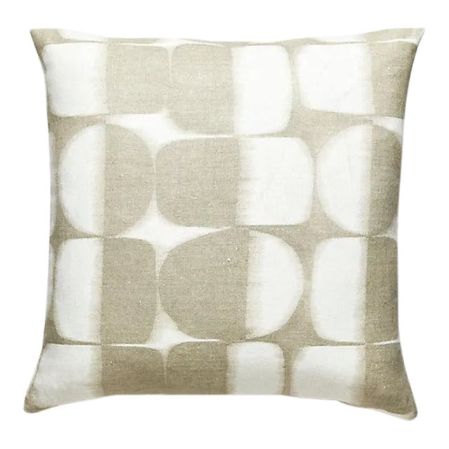 The House of Scalamandré Rift Linen Print Pillow, Driftwood For Sale