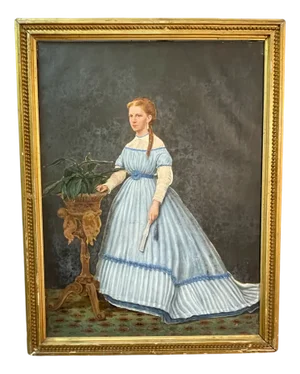 Alfred Emile Leopold Stevens, Portrait of Young Woman, 19th Century, Gouache