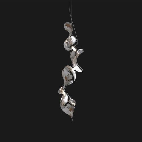 Dune 4 Vertical Line Chandelier in Silver Anodized Aluminum by Moss Objects For Sale - Image 6 of 17