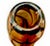 Mid-Century Modern MCM Hand Blown Art Glass Venetian Style Hourglass Vase Cognac and Sepia Spirals For Sale - Image 3 of 4